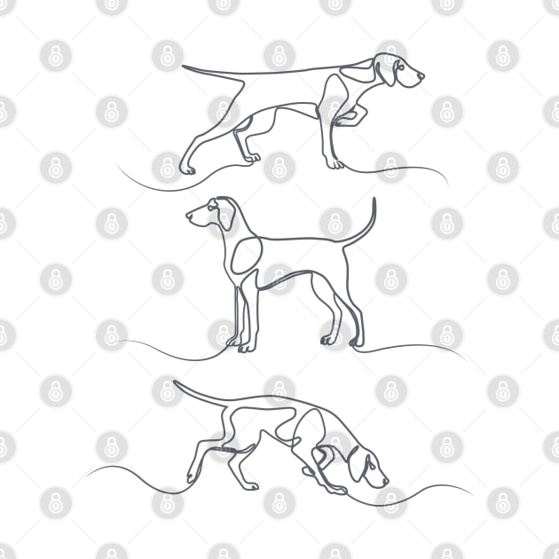 Continuous Line Weimaraners (Lilac Background) by illucalliart