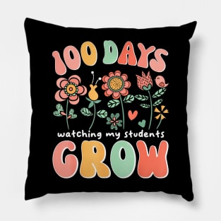 100 Day Watching My Students Grow 100 Days Of School Teacher Pillow