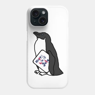 Happy 4th of July says Cute Penguin Phone Case