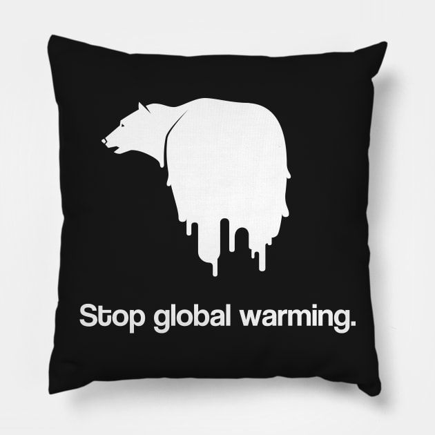 Stop Global Warming | Polar Bear Of Climate Change Pillow by MeatMan