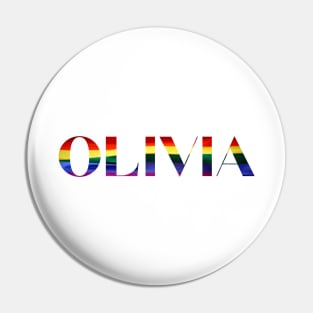 Olivia Rainbow Text Pin