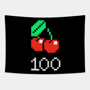 Pixel Art Arcade Cherry Power Up 100 Tapestry
