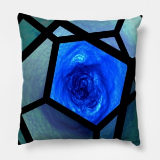 Galaxy space geometry concept: blue Platonic solid Pillow