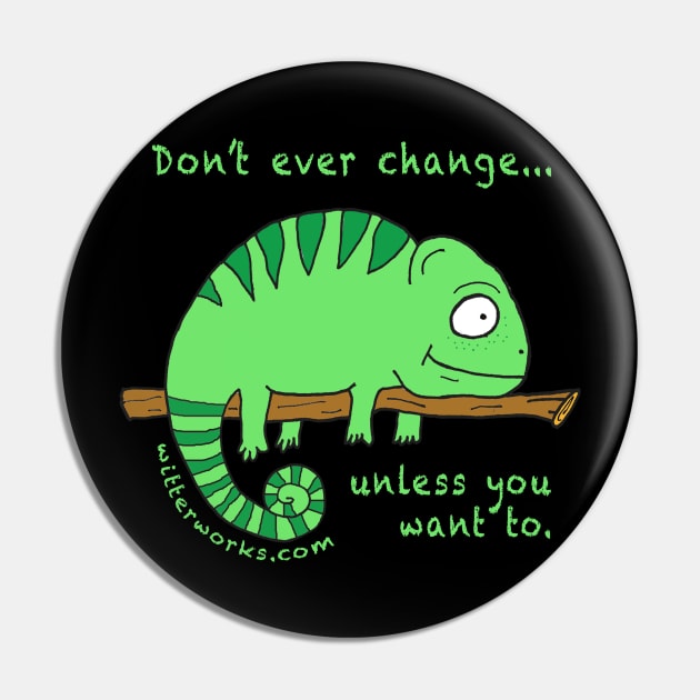 Cute Chameleon Pin by witterworks