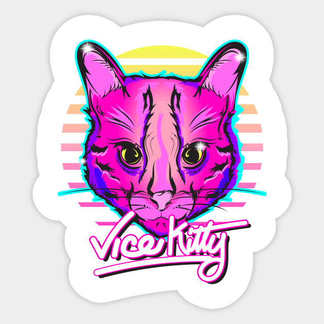 Vice Kitty - Vaporwave - Sticker