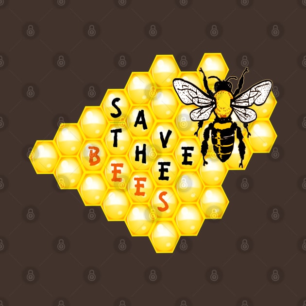 Save The Bees Honeycomb by musicanytime