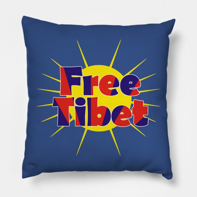 Free Tibet Independence Movement Pillow by Mindseye222