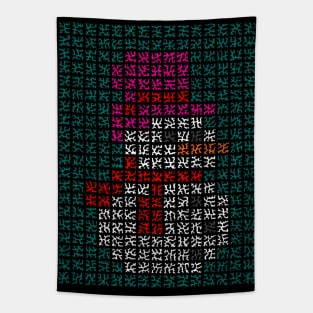 Pixelated Snowman Tapestry