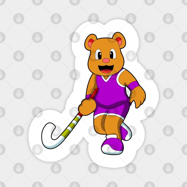 Bear at Hockey with Hockey stick Magnet by Markus Schnabel