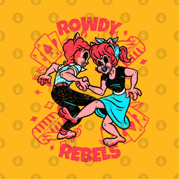 Cool Vintage "Rowdy Rebels" Rockabilly by TOXiK TWINS
