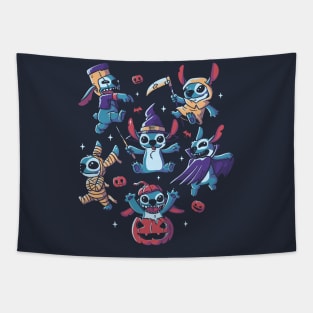 Halloween Experiments Cute Spooky Aliens Tapestry