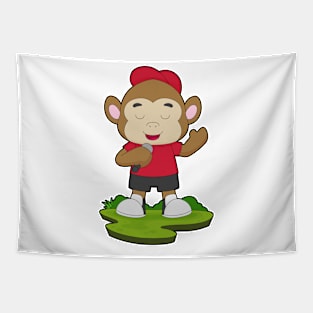 Monkey Singer Microphone Tapestry