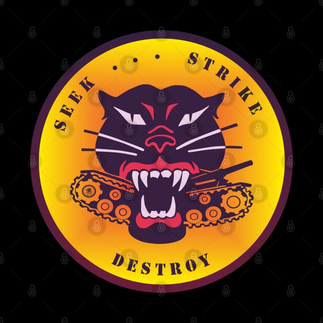 Seek Strike Destroy logo retro style by FAawRay