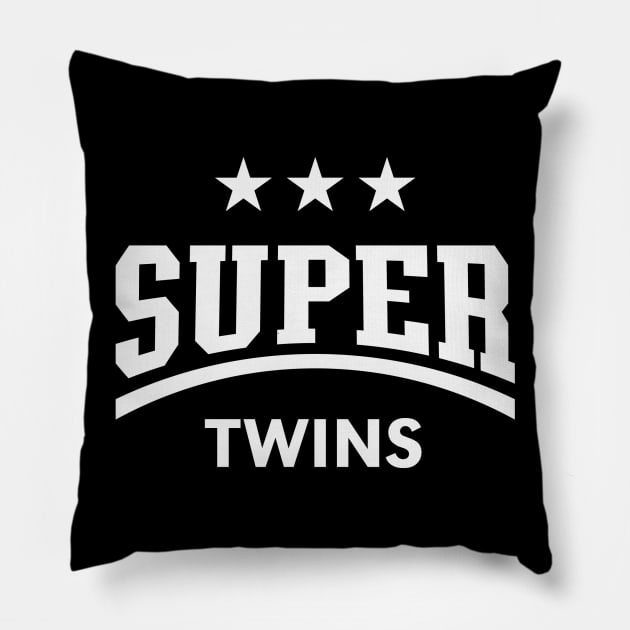 Super Twins (White) Pillow by MrFaulbaum