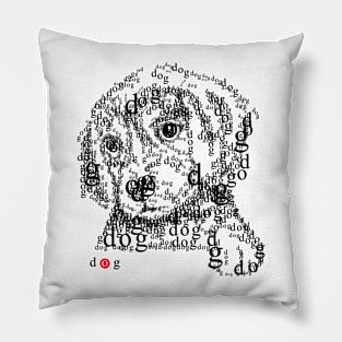 Font illustration "dog" Pillow