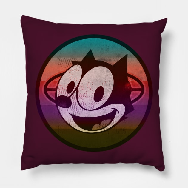 Cartoon Retro Cat Pillow by CTShirts