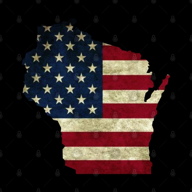 Wisconsin American Flag by Dale Preston Design
