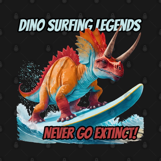 Dinosaur Surfing Funny by sovadesignstudio