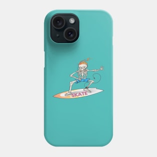 how to ride a skateboard, skateboard skeletons Phone Case