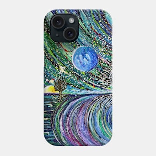 Cosmic Dreams: surreal acrylic painting Phone Case