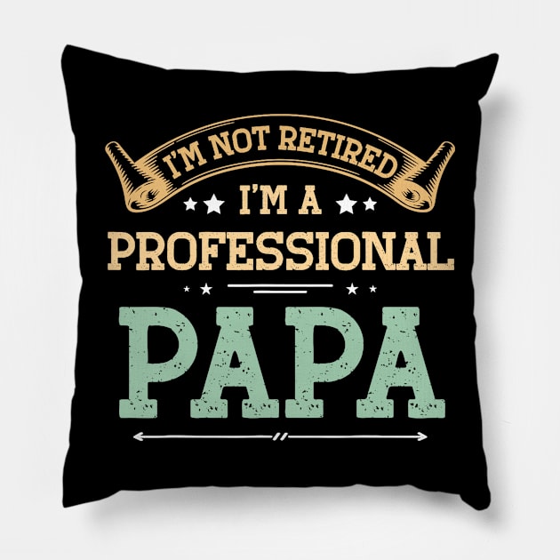 Retired Papa Father's Day Vintage Retro Pillow by Wesley Mcanderson Jones