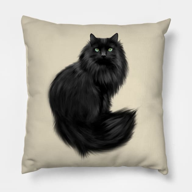 Beautiful Long Haired Cat Pillow by cameradog