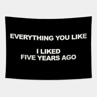 EVERYTHING YOU LIKE I LIKED FIVE YEARS AGO Tapestry