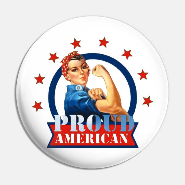 Rosie Riveter Proud American Pin by haninidiyah
