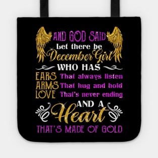 Awesome December Girl T shirt Gift Birthday Tote