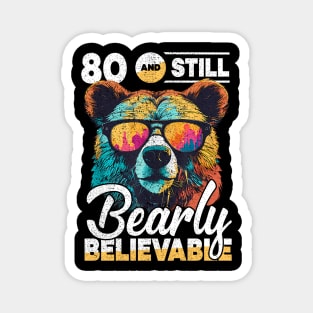 80th Birthday Dad Bear Age 80 Years Magnet