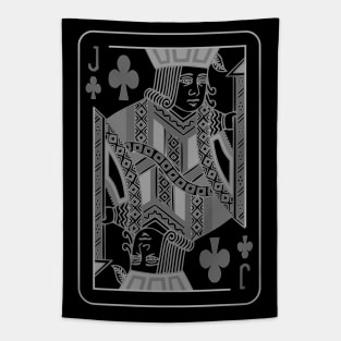 Jack of Clubs Grayscale Tapestry