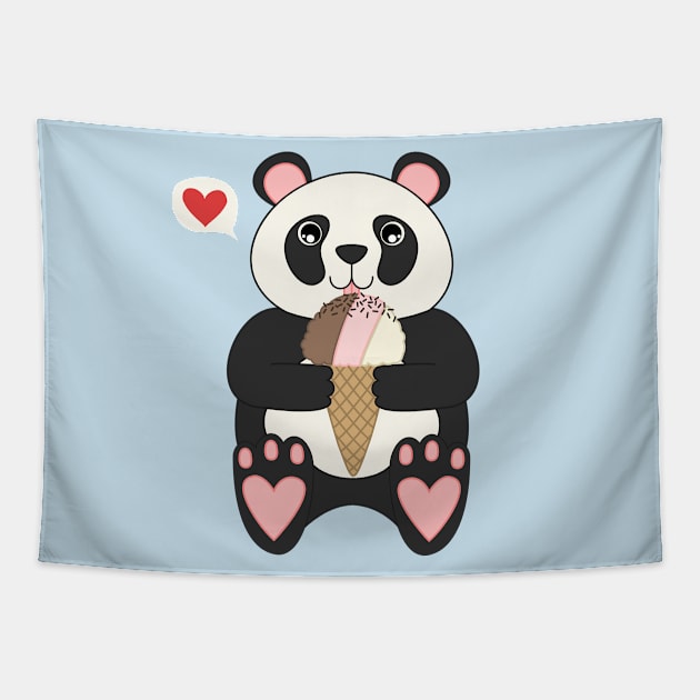 Neapolitan Panda Tapestry by Megan Noble