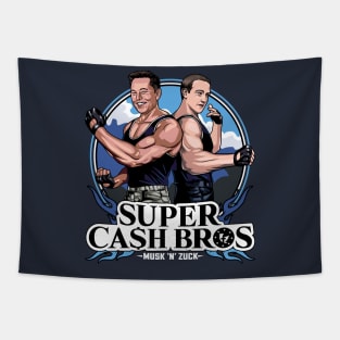 Super Cash Bros - Elon Musk vs Mark Zuckerberg Tapestry