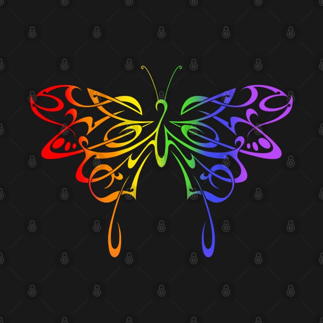 Tribal butterfly (rainbow) by Sinister Motives Designs