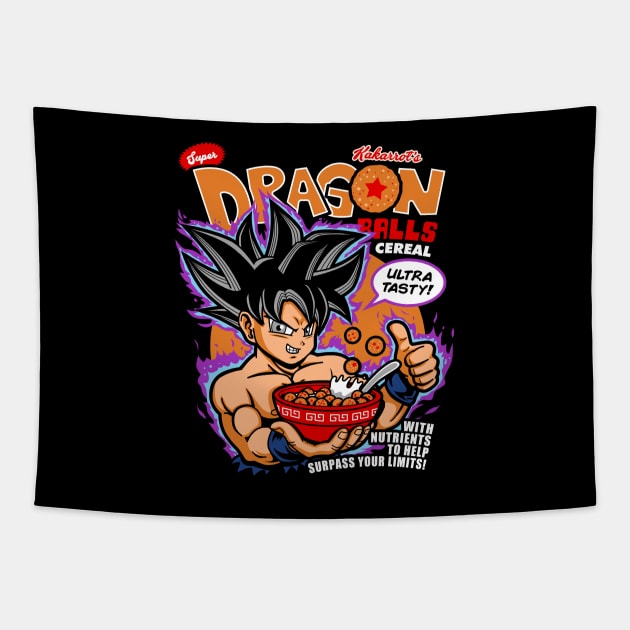 Funny Cute Japanese Dragon Anime Manga Breakfast Cereal Tapestry by BoggsNicolas