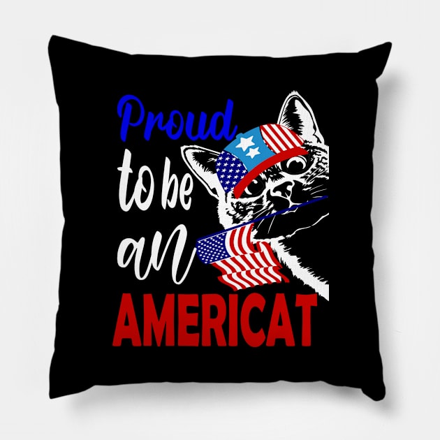 Proud to be an americat..4th of july funny gift Pillow by DODG99