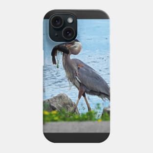 Great Blue Heron Carrying a Fish Phone Case