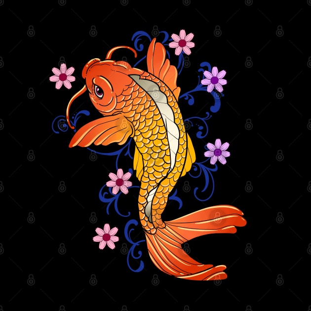 Traditional Asian Koi Fish Product Japaneses Carp Koi Pond Print by Linco