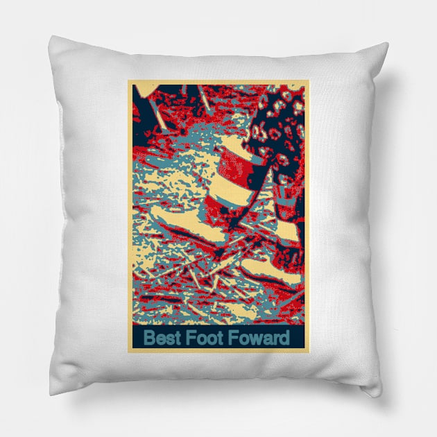 Best Foot Forward Pillow by bywhacky