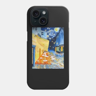 A Combination of Van Gogh's Pieces into a Cafe Terrace at Night Phone Case