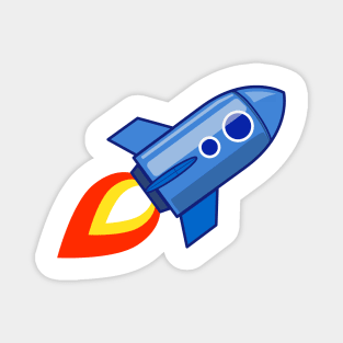 Blue Rocket, Red Flame Magnet