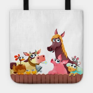 Funny farm animals smiling Tote