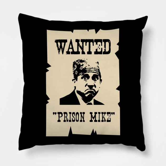 Prison Mike Wanted Poster Pillow by fullgrownham