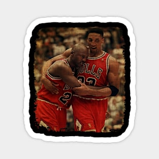 Scottie Pippen And Michael Jordan Vintage Magnet