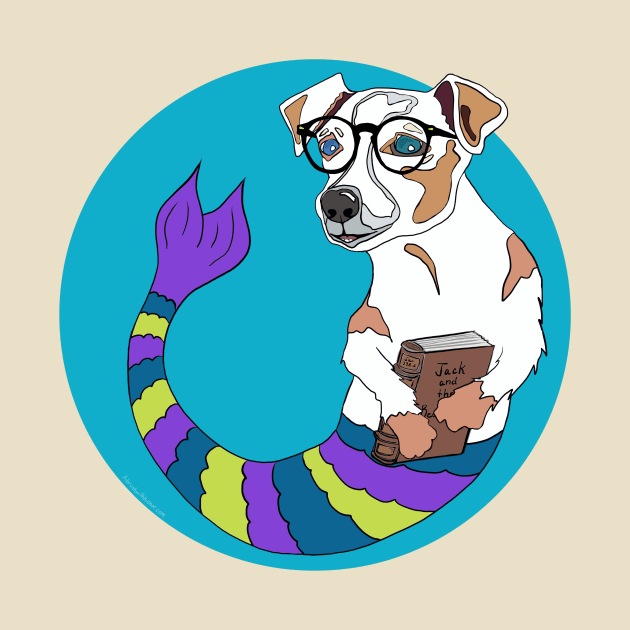 Milo the Bookworm Jack Russell Mermutt by abrushwithhumor