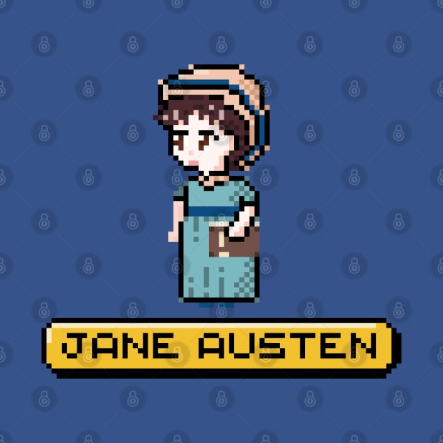 Cute Jane Austen Pixel Art Design by MariOyama