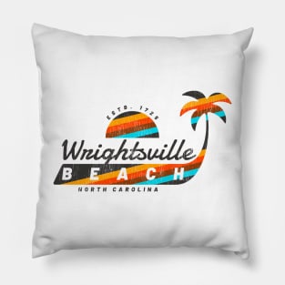 Wrightsville Beach, NC Summertime Palm Tree Sunset Pillow