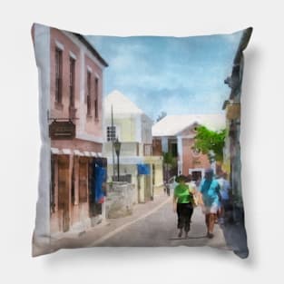 Caribbean - A Street in St. George's Bermuda Pillow