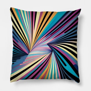 Abstract painting in the style of Bridget Riley Pillow