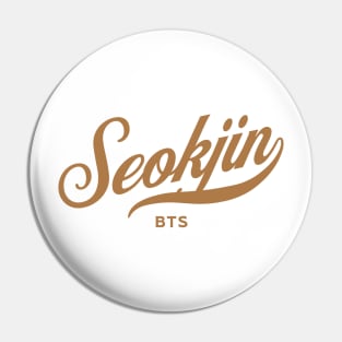 BTS Kim Seokjin Jin name typography baseball sport sporty Pin